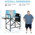 thumbnail image 4 of Ktaxon 26" Oversized Folding Director Chair, Heavy Duty Camping Chairs with Side Table & Cup Holder, Makeup Artist Seating with Storage Bag, Supports 400 lbs, Sky Blue, 4 of 10