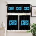 thumbnail image 6 of Game Handle Curtain Valances Set Retro Blue Cartoon Game Console Kitchen Curtains 36&nbsp;inch Length Rod Pocket Valance and Tiers 3 Piece Set Small Bedroom Bathroom Laundry Decor, 6 of 9