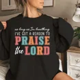 thumbnail image 2 of Christian Praise The Lord Sweatshirt – Retro Multicolor Faith Crewneck, Oversized Aesthetic Top, Vintage Jesus Graphic Pullover, Spiritual Gift Idea, Cotton Fabric, 2 of 5