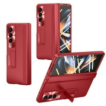 Allytech Case for Samsung Galaxy Z Fold4 5G (2022), Hard PC Full Protective Cover Shell with Screen Protector Hing Protection Kickstand Case for Galaxy Z Fold 4, Red