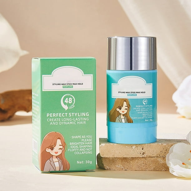 Cera en barra para el cabello: fijación duradera de 48 horas y no grasa, ideal para cabellos sueltos, cabello de bebé y tinte para el cabello.