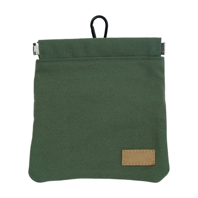 Bolsa de lona impermeable para premios de perro con cierre automático, portátil para entrenamiento de mascotas. Verde