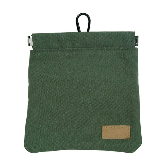 Bolsa de lona impermeable para premios de perro con cierre automático, portátil para entrenamiento de mascotas. Verde