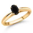 thumbnail image 2 of Gem Stone King 0.40 Ct Oval Black Onyx 10K Yellow Gold Solitaire Engagement Ring, 2 of 4