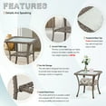 thumbnail image 3 of Meetleisure Rattan Wicker Coffee Table Glass Top Steel Frame Patio Table, 3 of 5