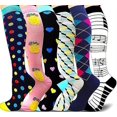 thumbnail image 1 of Chaussettes de Compression pour Femmes Hommes Circulation 6 Paires pour Course Athlétique Cyclisme, 1 of 5