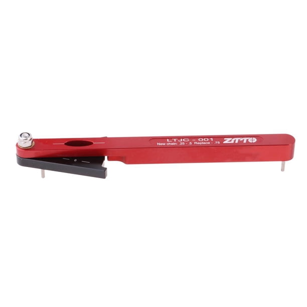 Comprobador de desgaste de cadena portátil para bicicleta de montaña rojo