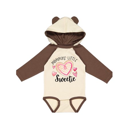 

Inktastic Mommy s Little Sweetie with Pink Heart Cookie Gift Baby Boy or Baby Girl Long Sleeve Bodysuit