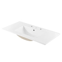 Sink Vanity Cabinet, Ceramic, White, Modern Contemporary Urban Design, Hotel Bedroom Bathroom Master Suite Guest