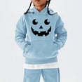 thumbnail image 5 of Abcomgle Girls Halloween Hoodie 7-8 Horror Pumpkin Face Sweatshirts with Hooded Casual Long Sleeve Girls Pullover Top with Pocket Fall Holiday Sweaters for Teens, 5 of 6