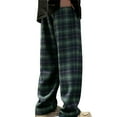 thumbnail image 6 of QSAWXQZ Men's Plaid Flannel Pajama Pants Elastic Waist Soft Sleepwear Lounge Bottoms with Pockets Olive Green M, 6 of 6