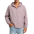 thumbnail image 3 of Men's Sunscreen Jacket Lightweight Breathable Solid Coat Plus Size | Fishing Sun Protection Hoodie Nylon Spandex Quick Dry UPF 50+ Outdoor Hiking Camping Travel | Zenithor,Purple XL, 3 of 7