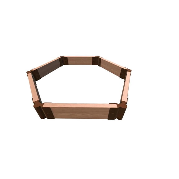 4 Ft. X 4 Ft. X 5.5 In. Tool-Free Classic Sienna Composite Fort Jefferson Hexagon Raised Garden Bed 2 In. Profile