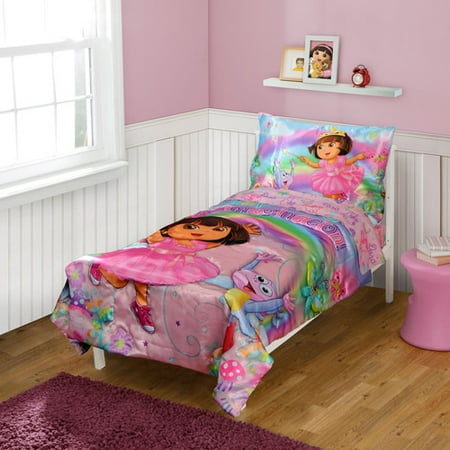 dora the explor-nick dora the explorer toddler bedding set - walmart