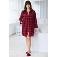 thumbnail image 6 of Dreams & Co. Plus Size Plaid Flannel Button-Front Sleepshirt, 6 of 6