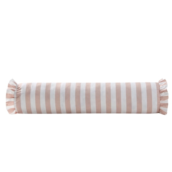 My Texas House 8 in x 36 in Pink/White Stripe Bolster Decorative Pillow