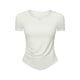 thumbnail image 1 of Top deportivo de manga corta con escote en V pequeño para mujer, para fitness, running, ajustado, adelgazante, yoga, 1 of 2
