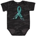 thumbnail image 3 of Inktastic Ovarian Cancer Awareness Teal Ribbon Made of Hearts Boys or Girls Baby Bodysuit, 3 of 5