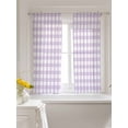thumbnail image 3 of Plaid Purple Rural Style,Curtains 54 Inch Length,Sheer Curtains for Bedroom Living Room Window Rural Abstract Geometric Lattice Rod Pocket Drapes Kitchen Curtains Small Half Window 42"x54" 2 Panels, 3 of 7