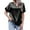 Black-06, variant on Mittory Women's Short Sleeve Satin Blouses Casual Loose Crewneck Silk Shirts Roll Up Sleeve Tunic Tops