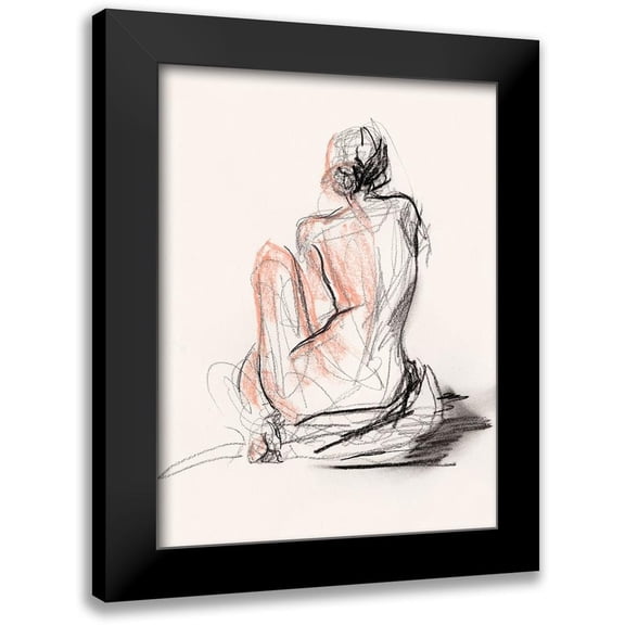 Parker, Jennifer Paxton 12x14 Black Modern Framed Museum Art Print Titled - Figure Gesture II