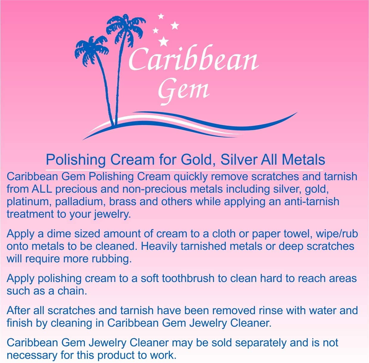 Caribbean Gem Jewelry Cleaner - All About Metals Kit Polish Silver
