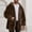 #Brown, variant on DPTALR George Men's Solid Color,Long Sleeve,Zip-Up Hoodless Casual Sweatshirt Jacket,Green,Big and Tall Men XXXL