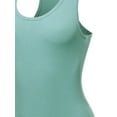 thumbnail image 4 of A2Y Women's Fashion Basic Premium Cotton Racerback Tank Body Suit Light Green XS, 4 of 5