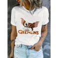 thumbnail image 1 of Gremlins" Graphic Women's White Tee - Soft & Lightweight Cottonr Blend, Casual Round Neck Short Sleeve T-Shirt with Cute Dog Design, Perfect for Spring/Summer/Fall, 1 of 7