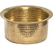 Brass Round Patila/Tapeli/Tapela/Tope for Multipurpose (Golden) Brass Hammered Patila, Brass Tope, Brass Cookware, Patila, Round Tapeli, Bhagona (2.5 Liter)