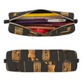 thumbnail image 2 of Rateoe Ancient Egyptian Hieroglyph Print Leather Pencil Case with Smooth Zipper, Compact Storage for Writing Tools & Art Supplies, 8.26" x 1.96" x 2.16", 2 of 7