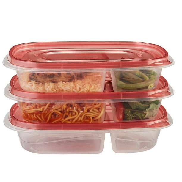 Rubbermaid TakeAlongs Divided Rectangular Food Storage Containers, 3.7