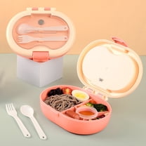 5-Compartment Bento Lunch Box | 800Ml Leak-Proof Microwaveable & Dishwasher Safe | Food Grade Plastic Container with Dividers | Orange Reusable Meal Prep Box for Adults