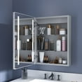 thumbnail image 2 of Boost-M1 20 in. W x 26 in. H Recessed or Surface Mount Framed Aluminum LED Medicine Cabinet with Mirror and Adjustable Shelves, Hinge on the Left, 2 of 12