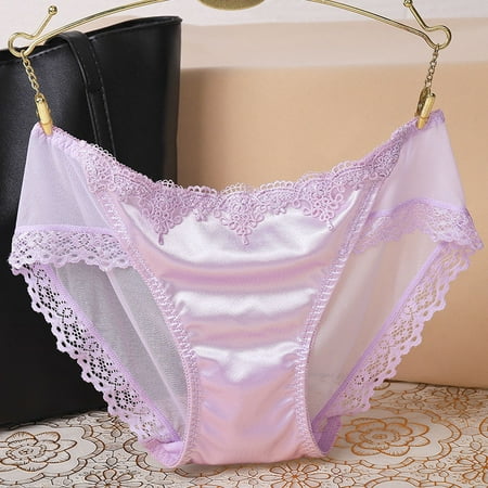 Women s Sexy Lingerie Lace Open Thong Panties G-Pants Lingerie Pajamas Satin Chemise Long