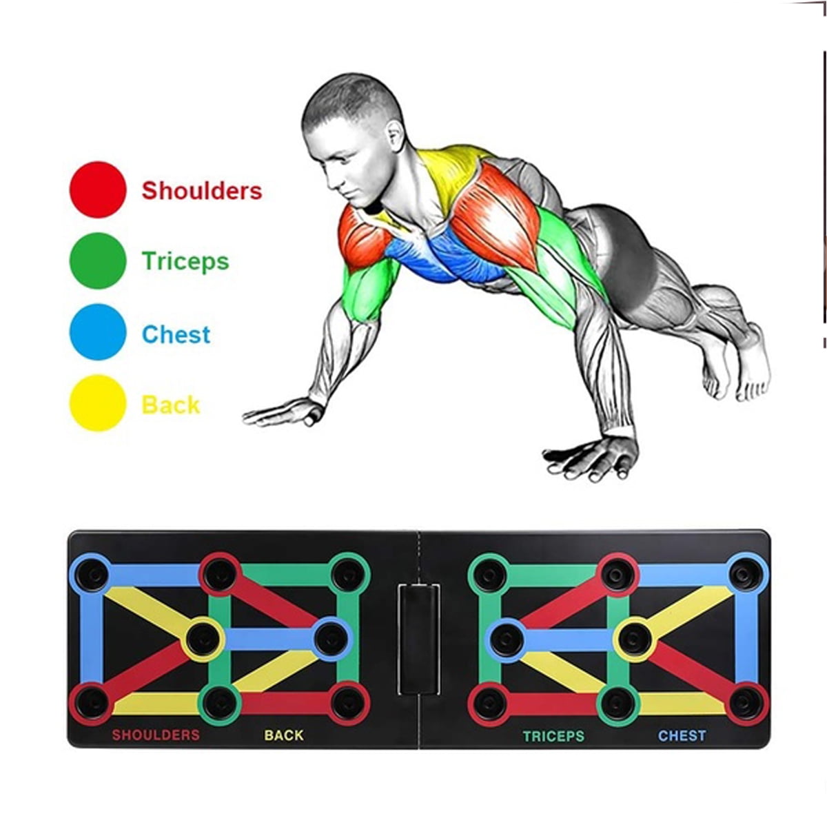 Zummy 9 in 1 Push Up Rack Board System Fitness Workout Train Gym