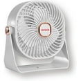 thumbnail image 2 of Aiwa 4" Desk Fan, USB-C Rechargeable Mini Fan with 3 Speeds and 270-Degree Rotation, White, 2 of 6