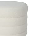 thumbnail image 4 of Linon Jacoby Round Ottoman, White Sherpa, 4 of 6