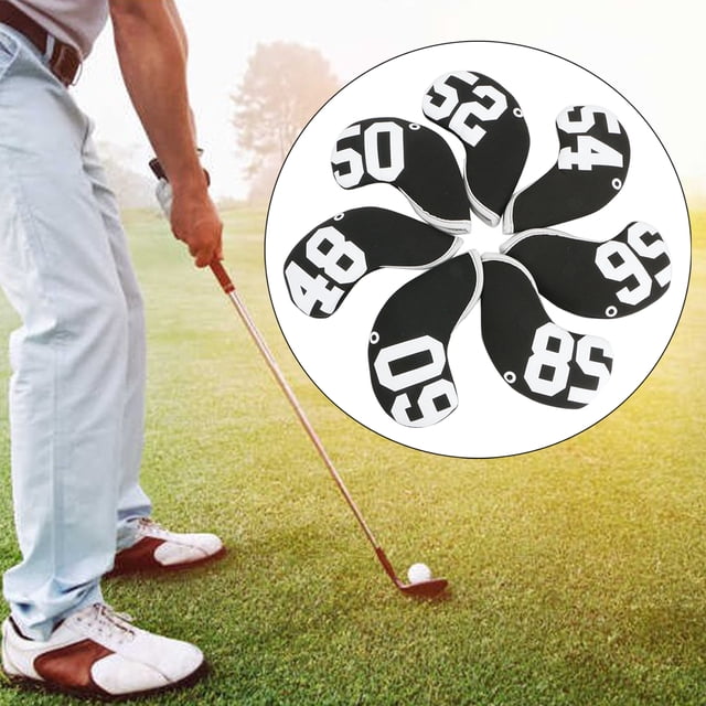 10 Piezas de Neopreno Headcover Cover Wedge Protector Manga Negro shamjiam Cubiertas de cabeza de hierros de golf