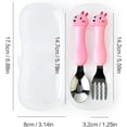 thumbnail image 2 of Stainless Steel Cutlery Set Cartoon Fork Spoon with Portable Cutlery Box Reusable Pink, 2 of 4