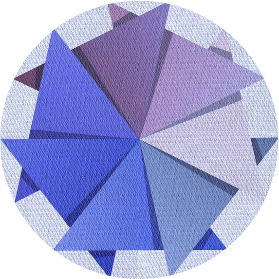 Ahgly Company Indoor Square Patterned Periwinkle Purple Area Rugs, 3' Square