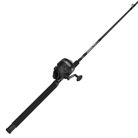 Zebco 808 Spincast Reel and Fishing Rod Combo, 7-Foot 2-Piece Rod, Size 80 Reel, Black