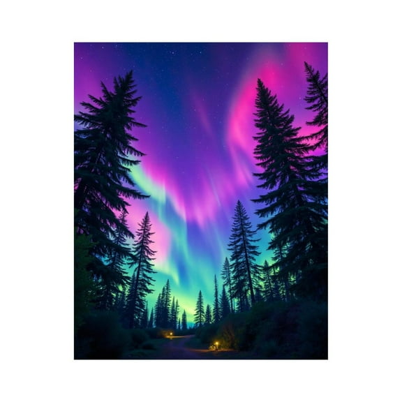 Paint By Numbers Kit for Adults Beginner - DIY Northern Lights Forest Night Sky Canvas Painting Kits for Adults, Frameless Paint By Number for Adults for Home Wall Decor 16x20 Inch