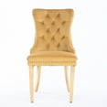 thumbnail image 3 of Dining Chairs Set of 2, Velvet Upholstered Kitchen Chairs with Button Tufted Design, Armless Side Chairs Accent Chair for Living Room, Gold, 3 of 9