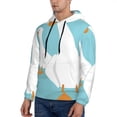 thumbnail image 3 of Honeii Three White Geese Pattern Mens Hoodies Men's Loose Sleeve Sweatshirt,Pullover Hooded Sweatshirt for Men,Essentials Hoodie-Medium, 3 of 7