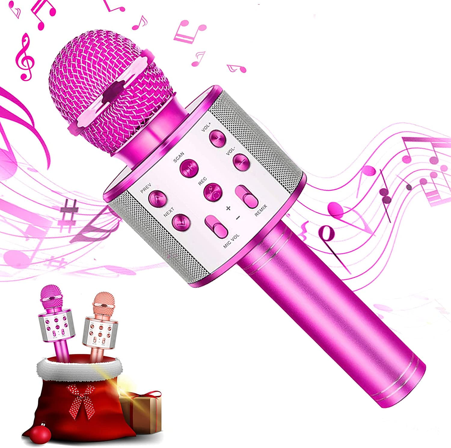 Kid Girl Top Birthday Gift Toy,Wireless Bluetooth Karaoke Microphone