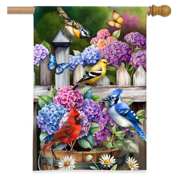 Briarwood Lane Spring House Flag 40x28 For Outdoor Bird Watching For Spring House Flag