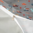 thumbnail image 4 of Metsweet Cute Dinosaur Duvet Cover Queen, Cartoon Truck Queen Bedding, Blue Orange Gray,Grey Reversible,3-Piece,1 Duvet Cover and 2 Pillowcases, 4 of 6