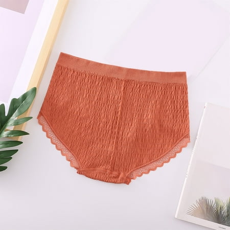 eczipvz Womens Lingerie Plus Size Underwear For Women Lace Cotton Crotch For Women Plus Briefs Orange L