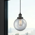 thumbnail image 4 of 201C-BB-G202-8-Innovations Lighting-Beacon - 1 Light Cord Hung Mini Pendant In Industrial Style-11.5 Inches Tall and 8 Inches Wide-Brushed Brass, 4 of 7